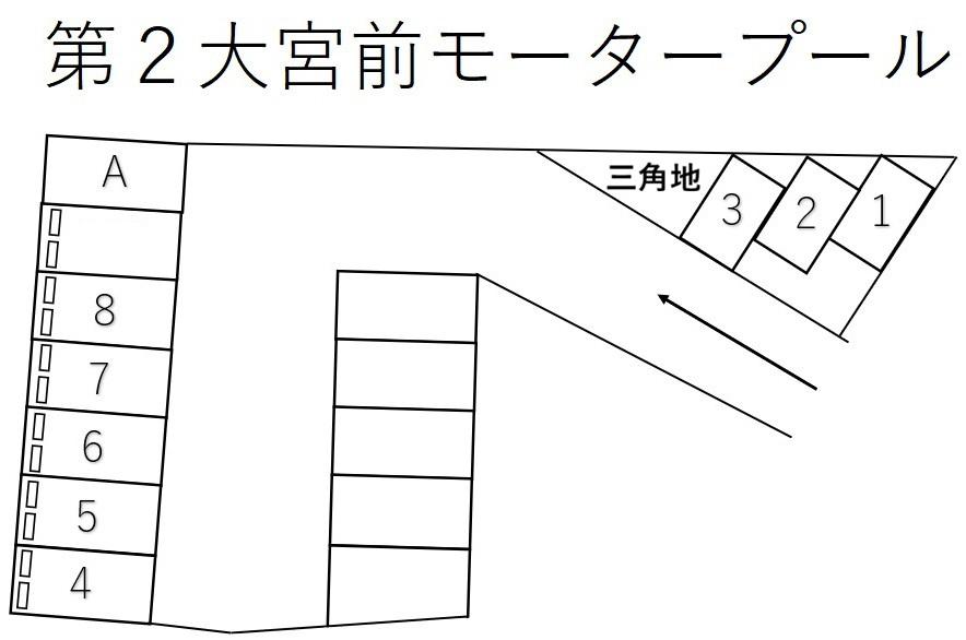 第2大宮前モータープールの駐車配置図