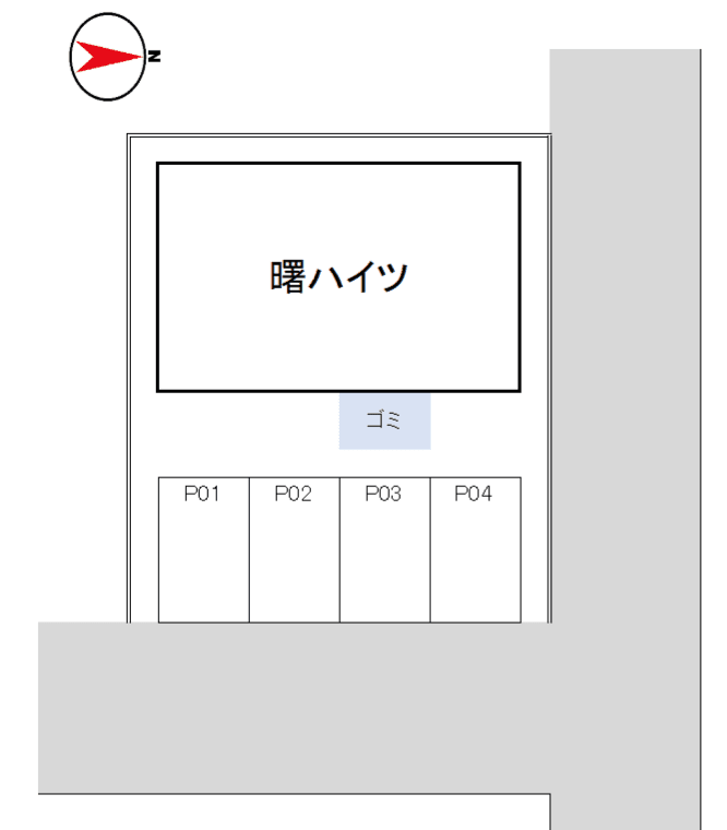 曙ハイツの駐車配置図