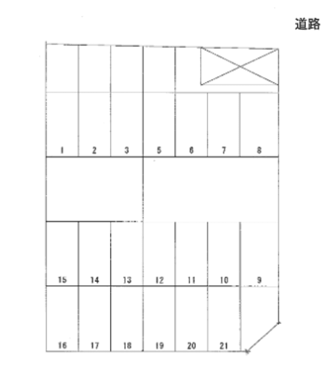 石丸月極駐車場の駐車配置図