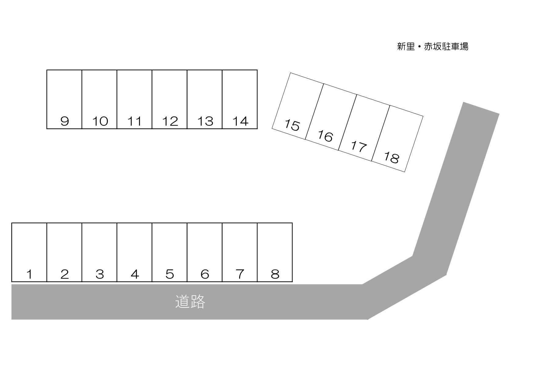 新里・赤坂駐車場の駐車配置図
