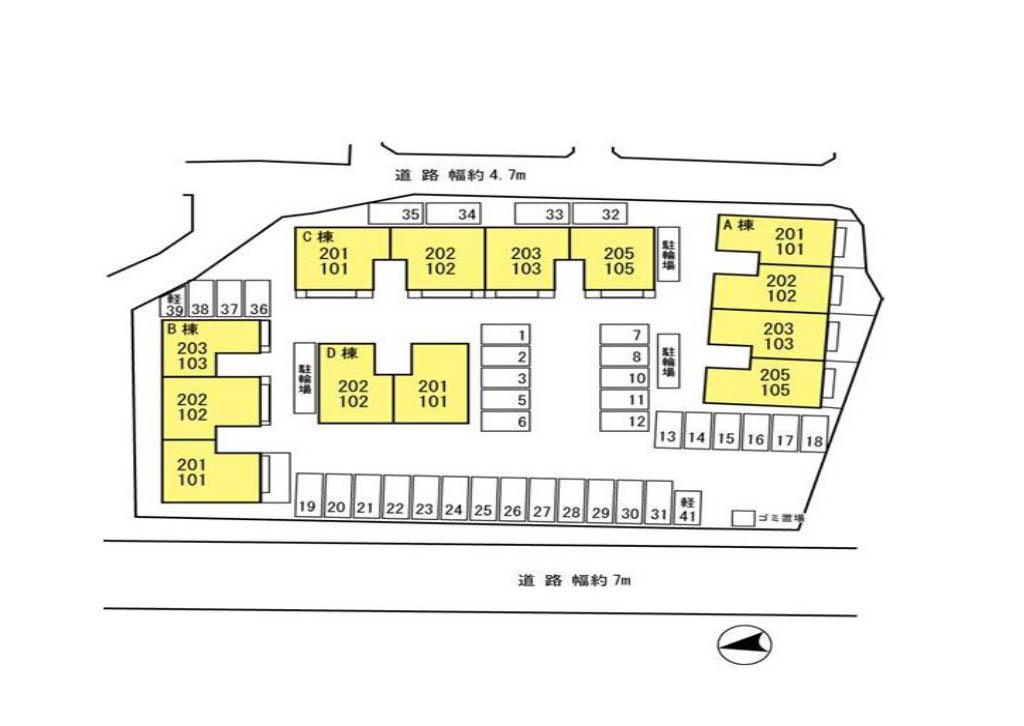 シャルマンコートの駐車配置図