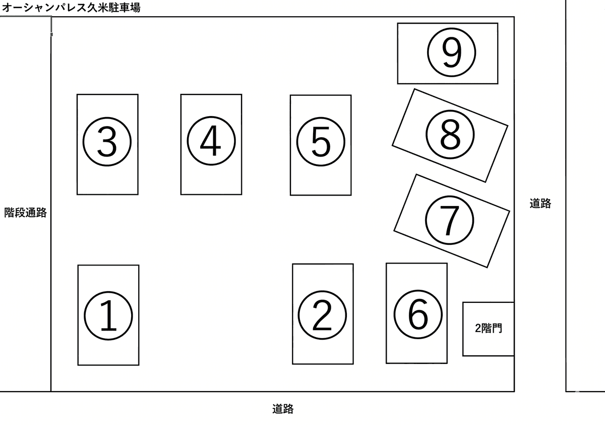 オーシャンパレス久米の駐車配置図