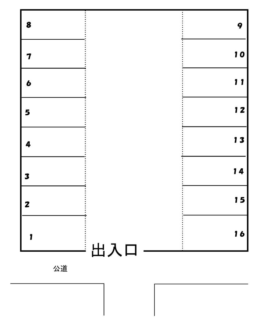 【22】末広町8丁目駐車場の駐車配置図