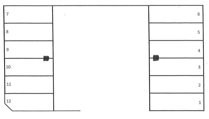星野第二屋根付駐車場の駐車配置図
