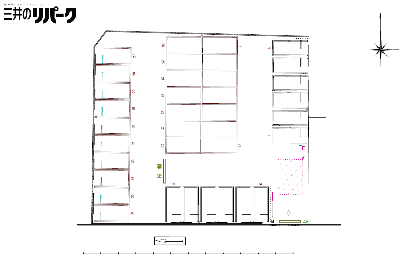 東中島3丁目第2の駐車配置図