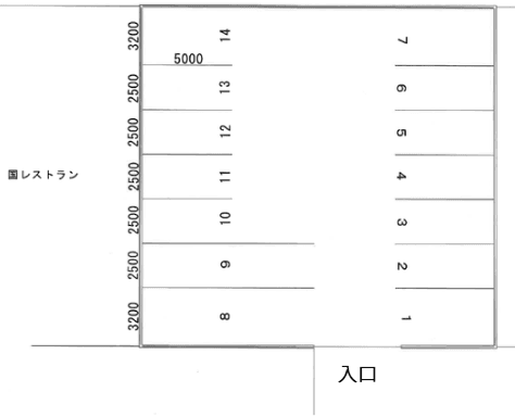 久保駐車場の駐車配置図