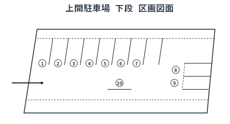 上間駐車場 下段の駐車配置図