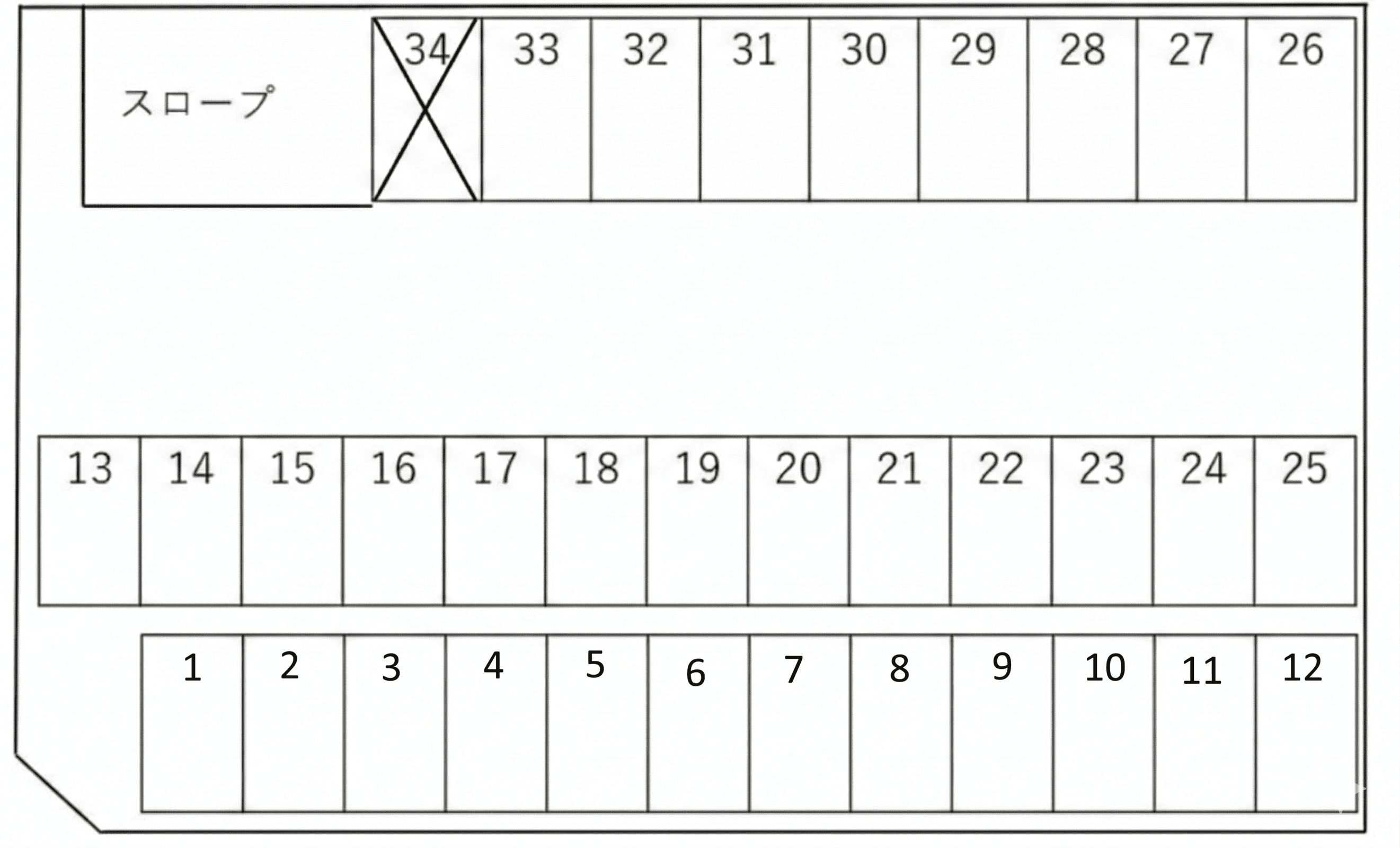 サカヤ立体駐車場の駐車配置図