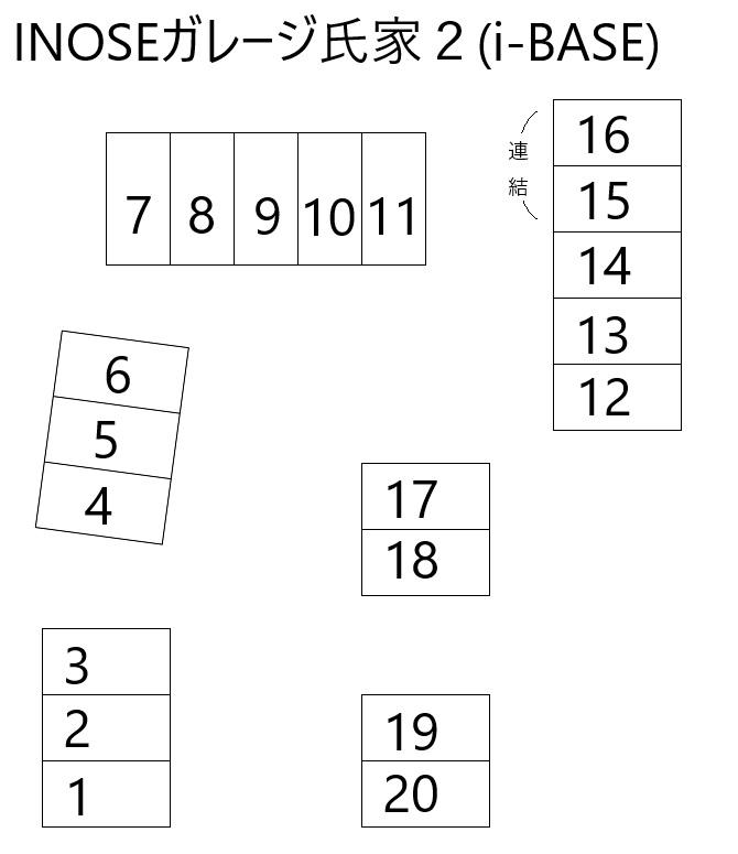 INOSEガレージ氏家2(i-BASE)の駐車配置図