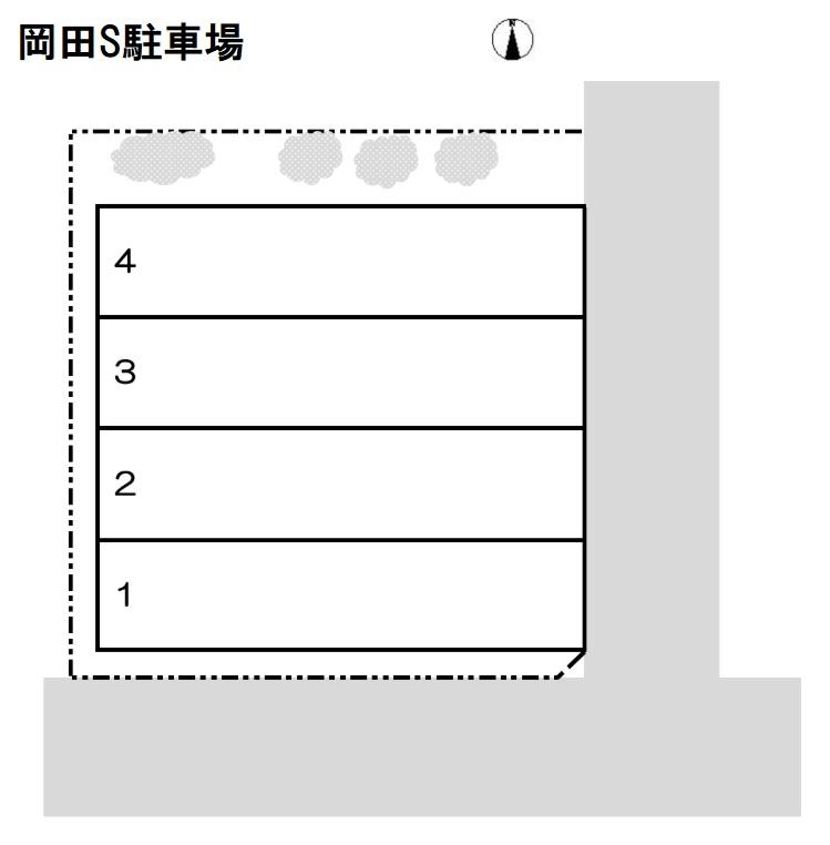 岡田S駐車場の駐車配置図