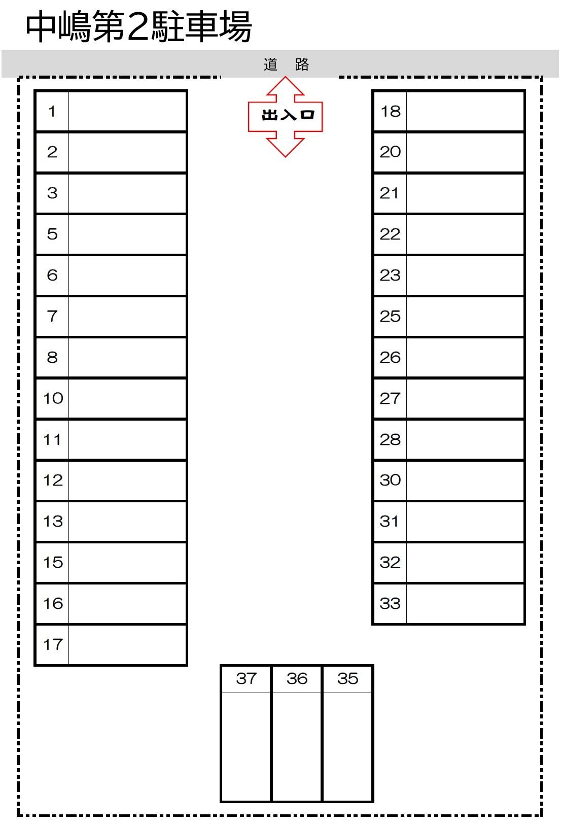 中嶋第2駐車場の駐車配置図