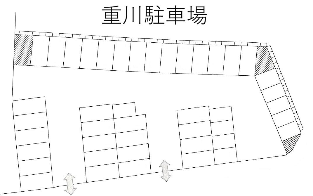重川駐車場の駐車配置図