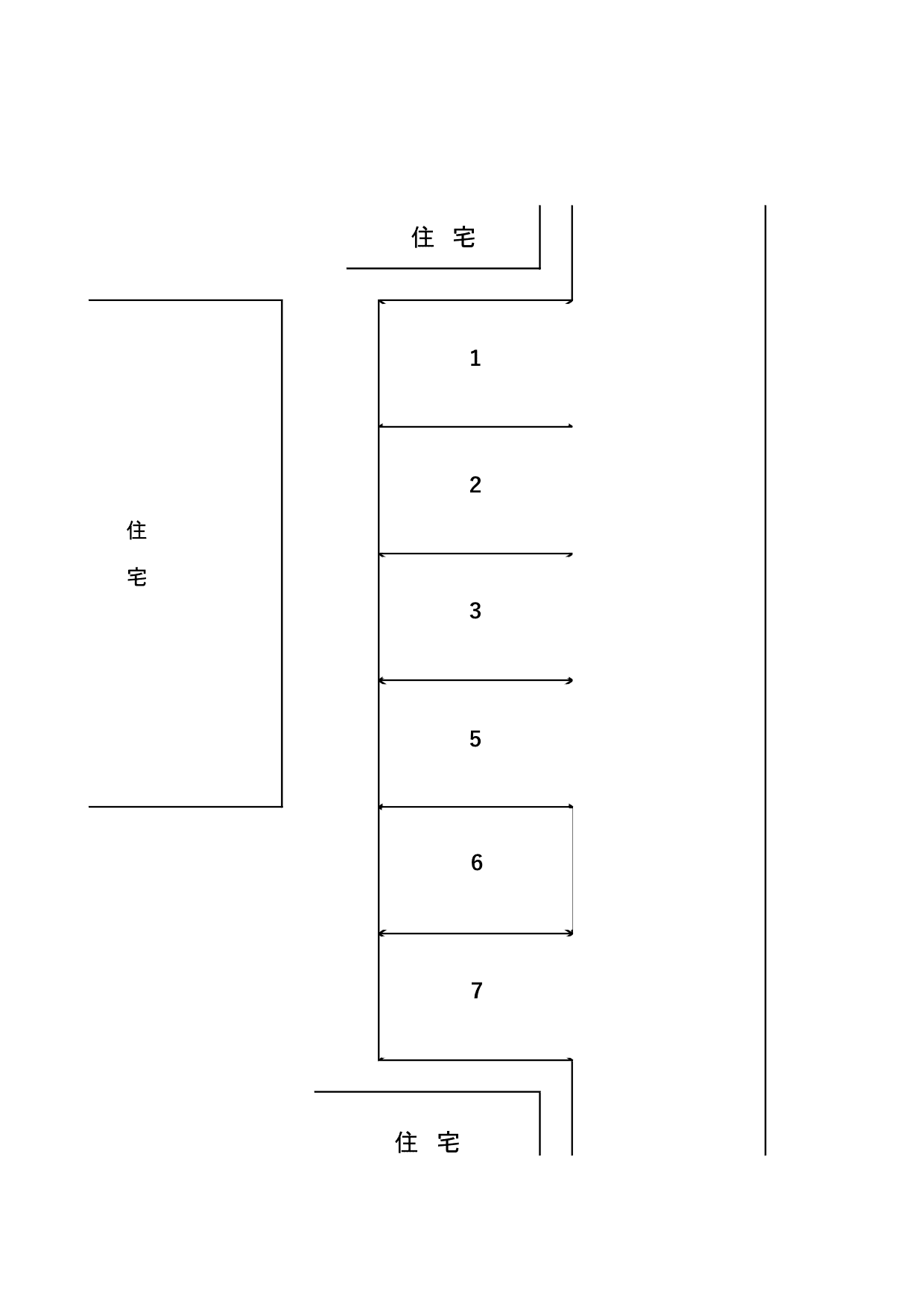 名都借4250151駐車場の駐車配置図