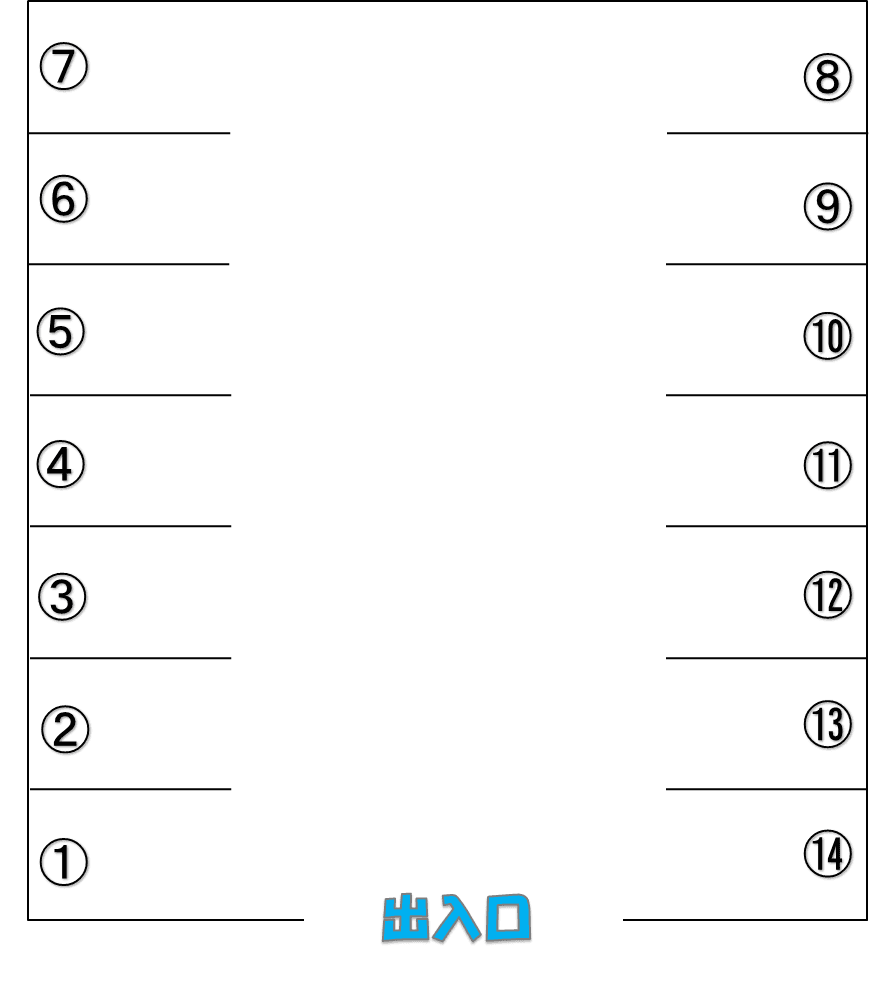 ふくはら駐車場の駐車配置図