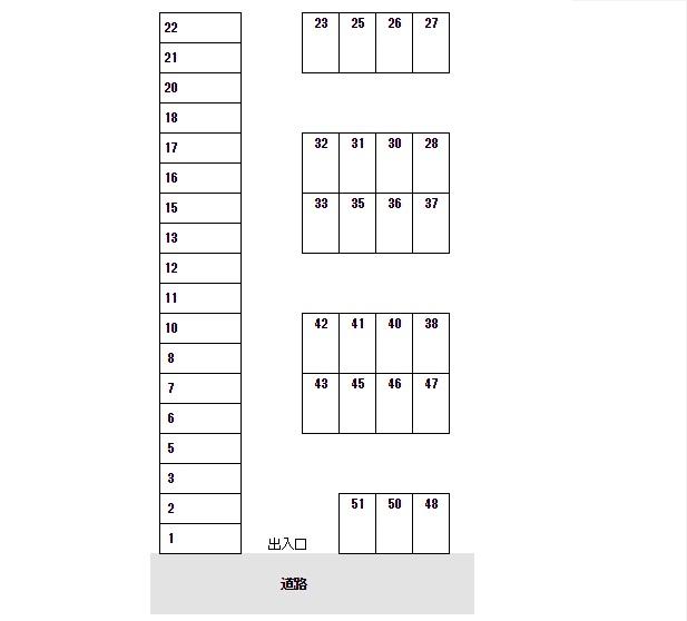 向原駐車場の駐車配置図
