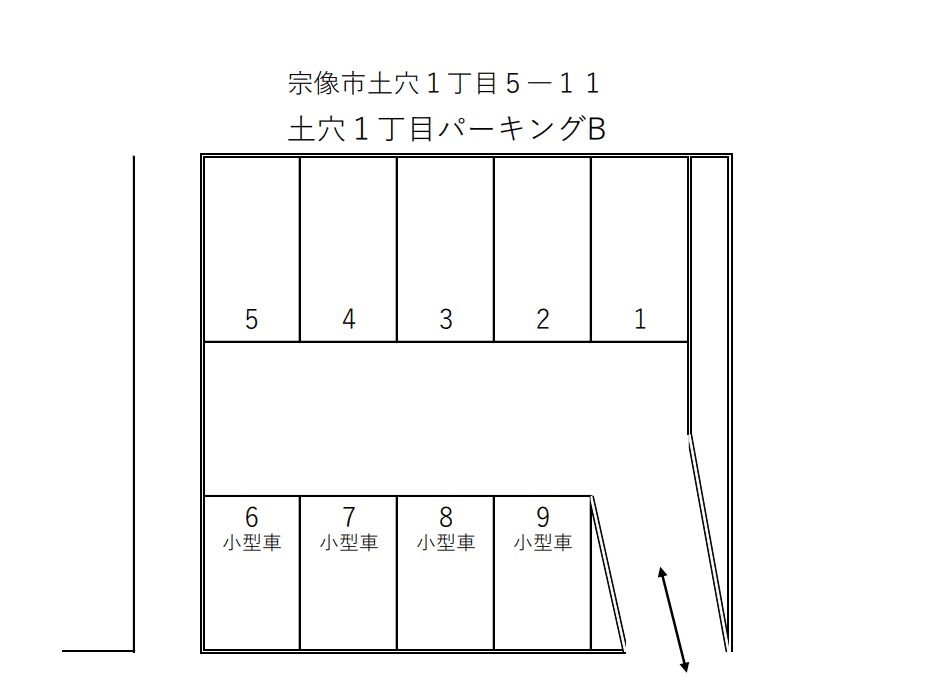 土穴1丁目パーキングBの駐車配置図