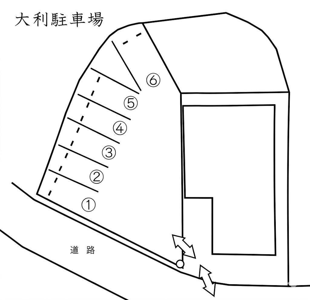 大利駐車場の駐車配置図