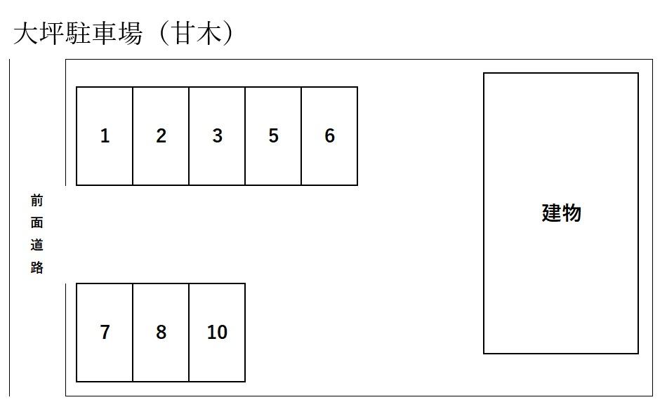 大坪駐車場(甘木)の駐車配置図