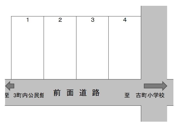 二本木4丁目本田駐車場No.2の駐車配置図