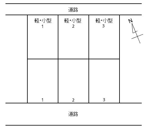 桜橋3丁目223駐車場の駐車配置図