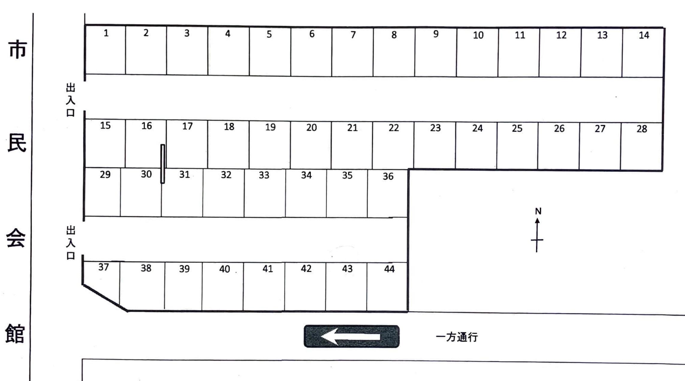 飯田町800番地駐車場の駐車配置図