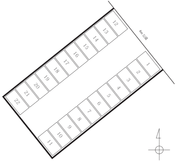 北3駐車場の駐車配置図