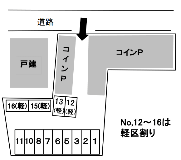 ガーデンパーキングの駐車配置図