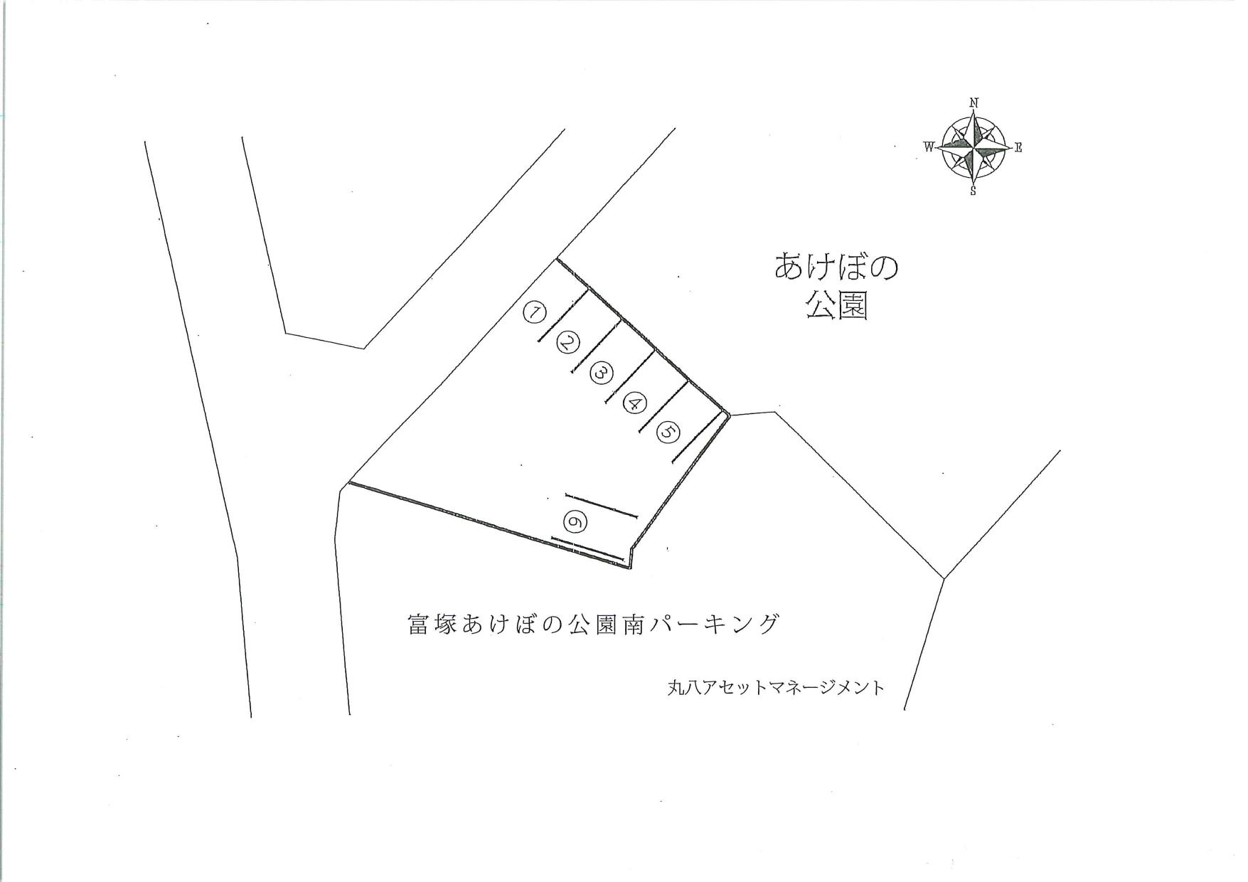 富塚あけぼの公園南パーキングの駐車配置図
