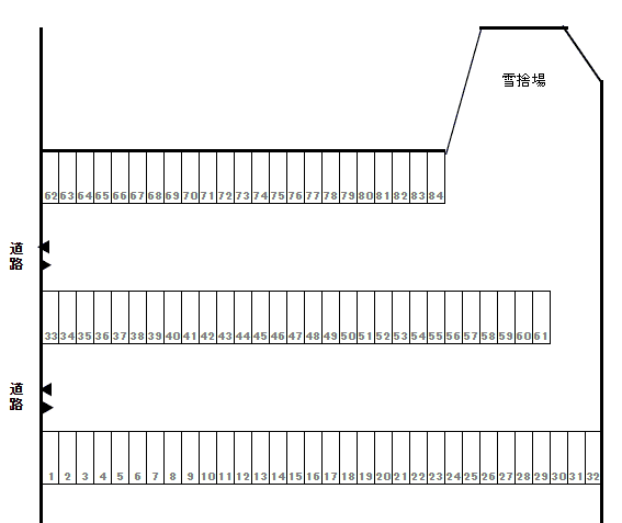田村駐車場の駐車配置図