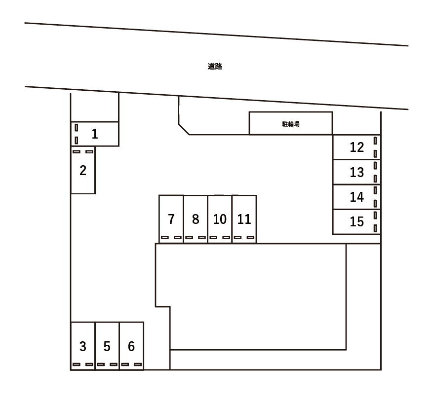 アンプルール クラージュ スールⅠ駐車場の駐車配置図