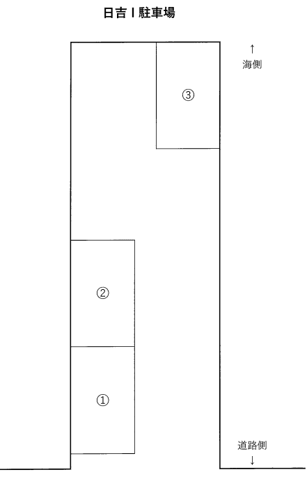 日吉 I 駐車場の駐車配置図