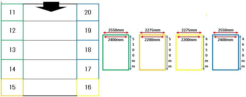 太陽第二駐車場の駐車配置図