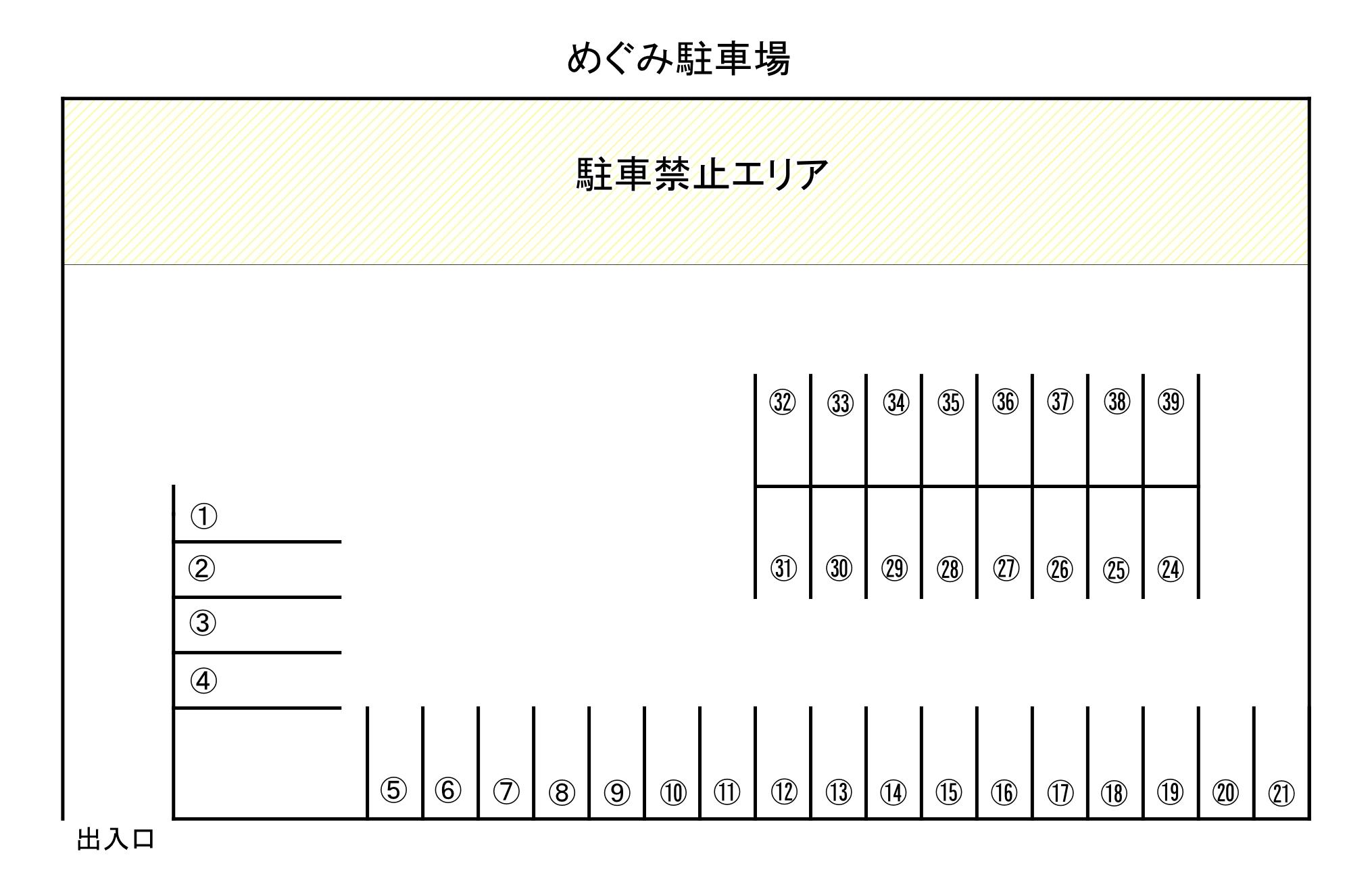 めぐみ駐車場の駐車配置図