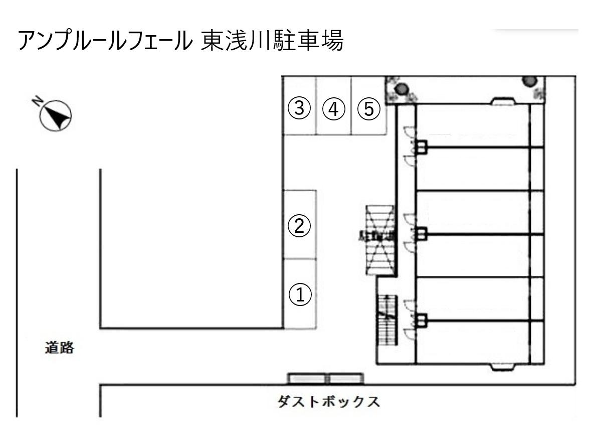 アンプルールフェール 東浅川駐車場の駐車配置図