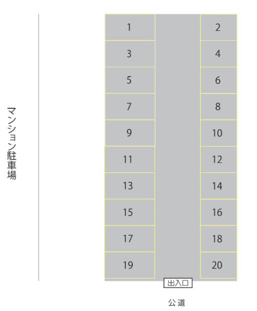 オリオン神栖 第2駐車場の駐車配置図