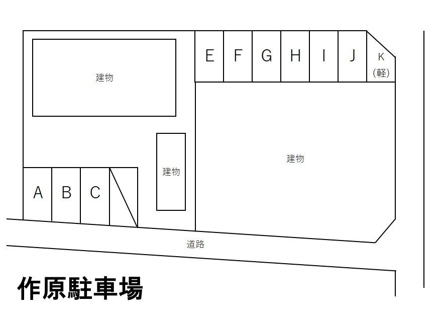 作原駐車場の駐車配置図