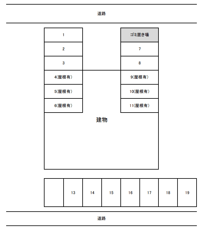 ブラッサムコート新宮の駐車配置図