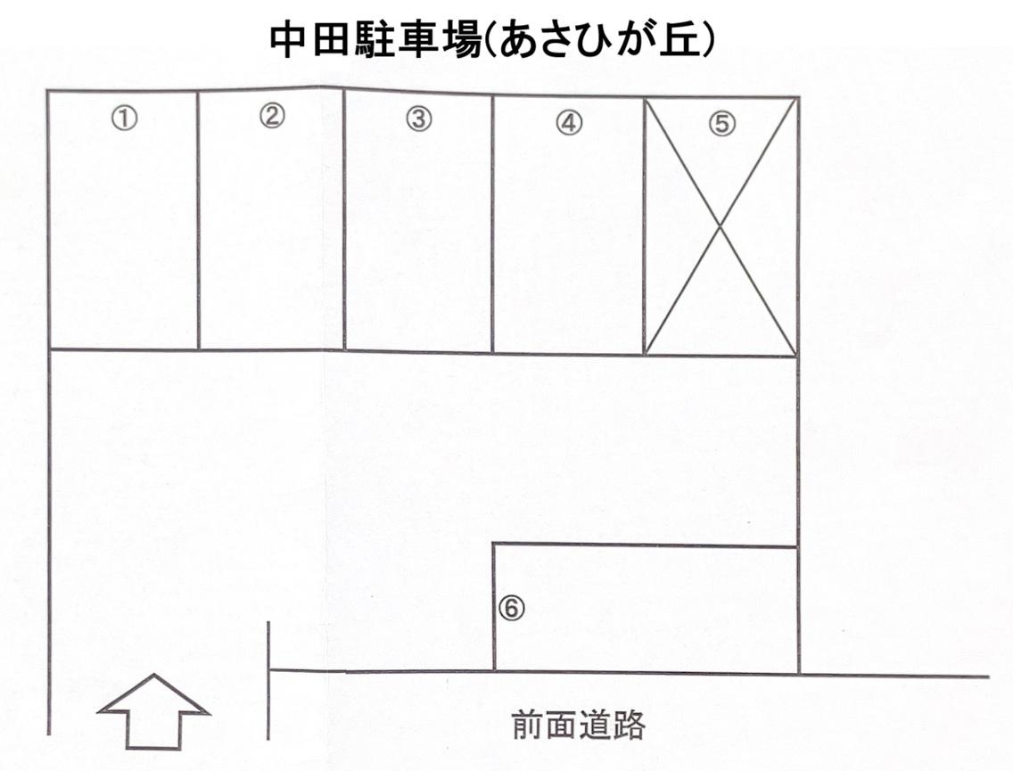 中田駐車場(あさひが丘)の駐車配置図