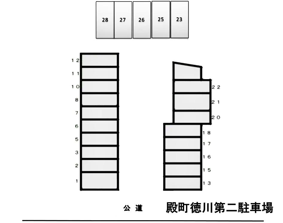 殿町徳川第二駐車場の駐車配置図