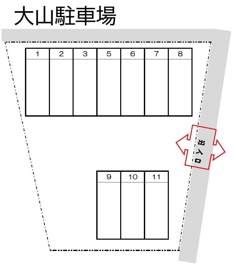 大山駐車場の駐車配置図