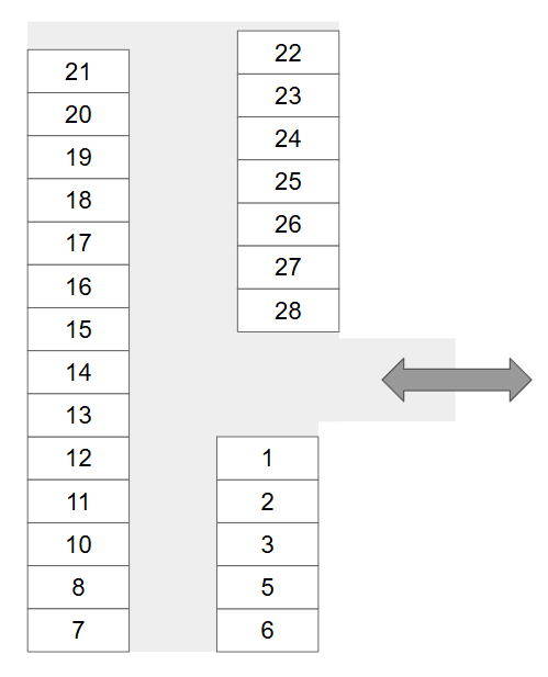 久能木駐車場の駐車配置図