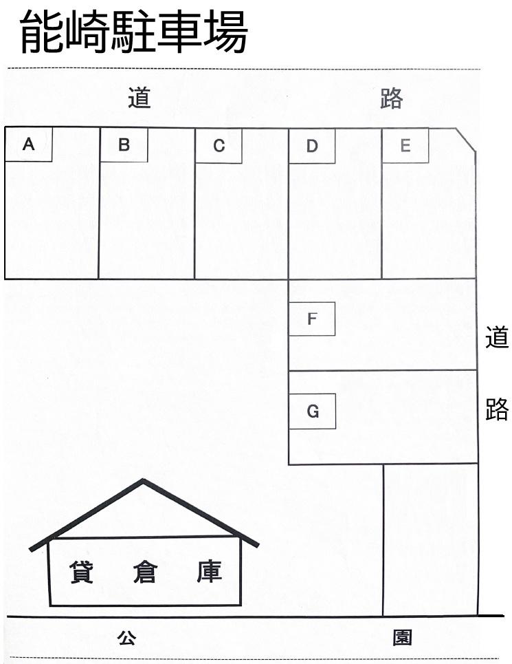 能崎駐車場の駐車配置図