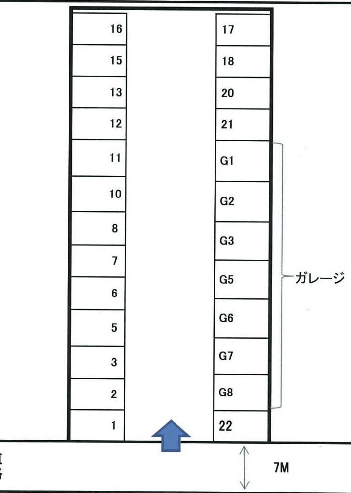 KパーキングⅡの駐車配置図