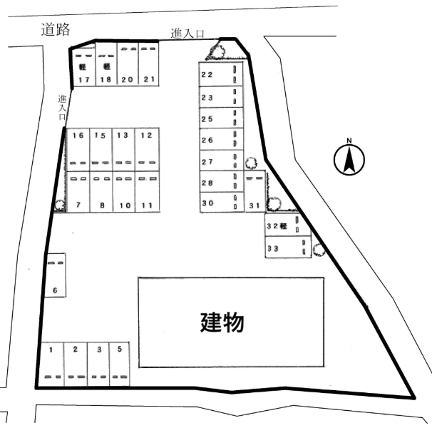 卜部駐車場の駐車配置図
