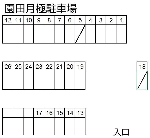 園田月極駐車場の駐車配置図