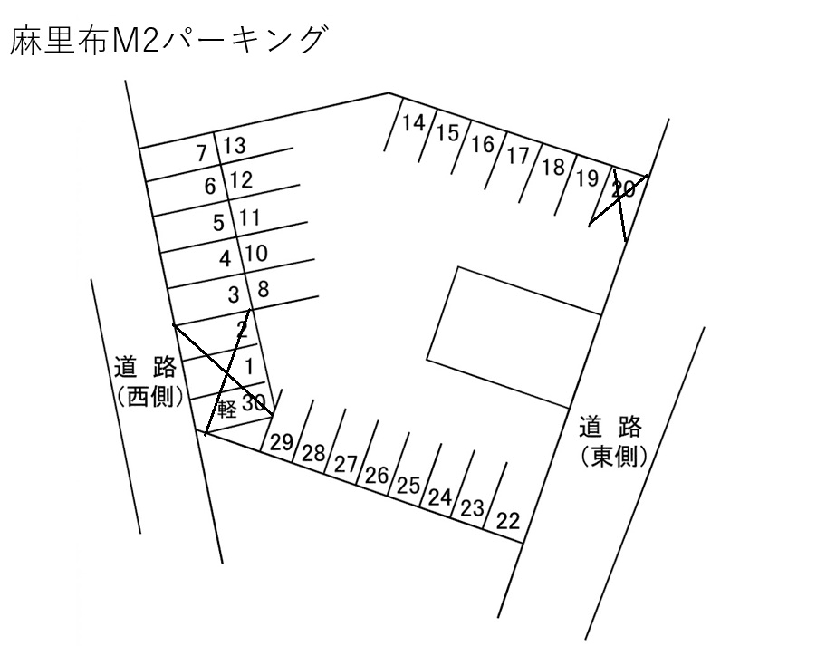 麻里布M2パーキングの駐車配置図