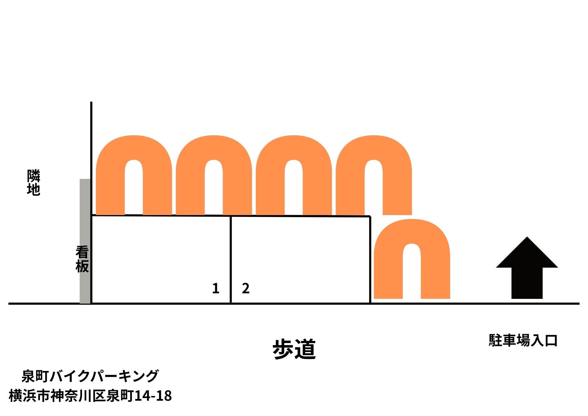 泉町バイクパーキングの駐車配置図