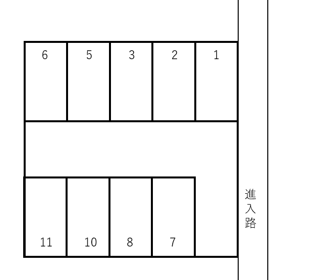 中山角盤町4丁目駐車場の駐車配置図