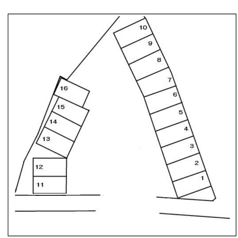 池の下駐車場の駐車配置図