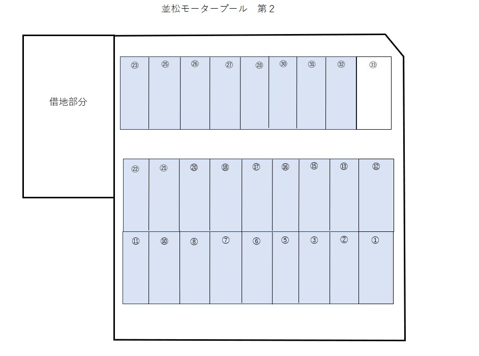 並松第2モータープールの駐車配置図